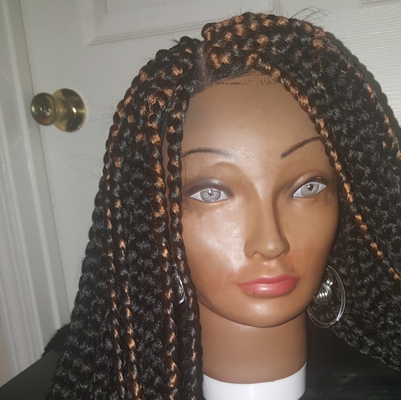 New Handmade Box Braid Crochet Wig w/Lace Closure - Picture 12 of 13